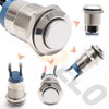 STARELO 5pcs 12mm Latching Push Button Switch Silver Shell with