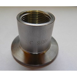 3" Tri Clamp to 1/2" Female NPT Adapter, 304 Stainless Steel NPT Adapter