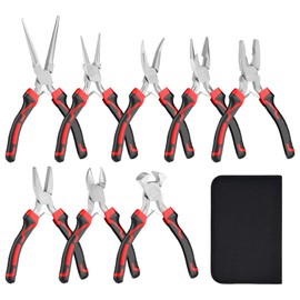 Mini Pliers Set 8pcs, Padding Worker, Long Nose, Needle Nose, Curved Nose, Diagonal Wire Cutter and Wire Cutter, Electrician Tool Set with Storage Bag for Jewelry Craftsmanship and Electronic Repair