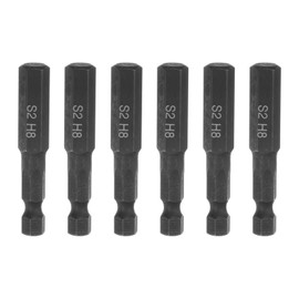 HARFINGTON 6Pcs 8mm Magnetic Impact Hex Head Wrench Drill Bit Metric 1/4" Hex Shank S2 Steel 2" Long for Power Drills Impact Drivers, Black