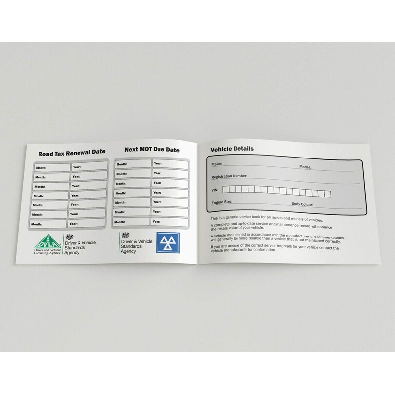 Blank Service History Book - Car Van Maintenance Replacement Vehicle