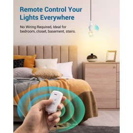 DEWENWILS Dimmable Remote Light Bulbs Socket Switch, 100FT, E26 E27 Controller