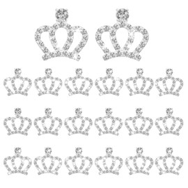 FdcLixuvol 20 PCS Crown Charms, Rhinestone Crown Stickers Metal Mini Bling Tiny Charms for Crafts Jewelry Making Key Chain Glitter Clothes Pins for DIY Crafts Earrings Necklace Decoration (Silver)