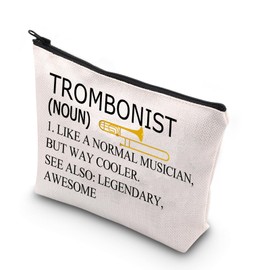 PLITI Trombone Player Gift Trombonist Makeup Bag Trombone Musician Gift Music Instrument Gift Orchestra Music Lover Gift (Trombonist Noun U)