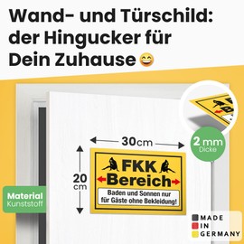 DankeDir! FKK Area Sign 30 x 20 cm Door Sign Birthday Gift Saying Pool Free Physical Culture Funny Saying Colleagues Friends Party Decoration Gift Idea