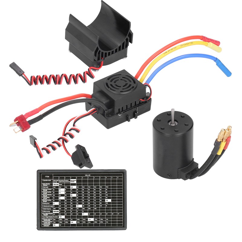 3650 4300KV Brushless Motor 60A ESC Program Card Motor Heat
