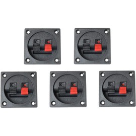 SQXBK Push Type Speaker Terminal Board 5 PCS Audiopipe Square Pressfit Terminal Wire Cup Connector Speaker Box Subwoofer 2 Positions Square Power Terminal Plates