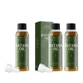 Vivccon 3 Pcs Batana Oil for Hair Growth, 100% Pure & Natural Raw Batana Oil, Dr. Sebi Oil from Honduras, Care for Hair, Scalp & Skin, 3 Bottle with 6 Caps