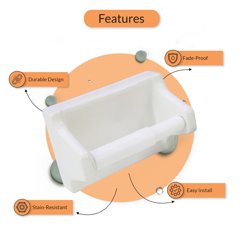 PROPLUS CERAMIC TOILET TISSUE HOLDER, GROUT IN