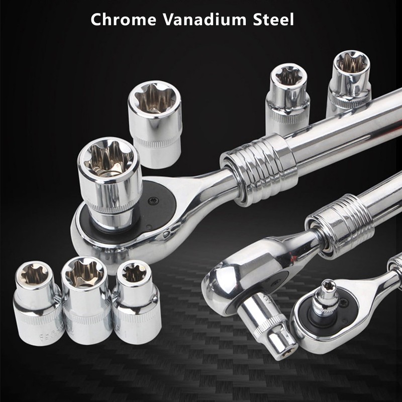 Hniuyun 14Pcs Female E-Torx Star Socket Set, 1/4, 3/8, 1/2