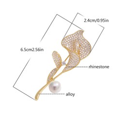 BDHRKTE 2 Pcs Luxury Temperament Calla Lily Brooch, High-End Women's Corsage Brooch, High-End Exquisite Suit Accessories