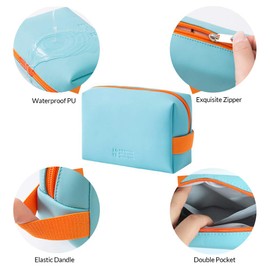 Bolsa de cosméticos para mujer de piel sintética impermeable lavable pequeña bolsa de maquillaje bolsas de viaje para artículos de tocador portátiles rosa