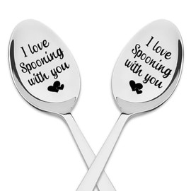His and Hers Spoons for Couple Birthday Gifts for Husband Wedding Gifts for Wife I Love You Gifts for Her Girlfriend Gifts from Boyfriend Gift for Men Anniversary Engagement Gifts for Couples 2Pcs
