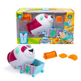 Giochi Preziosi - Hop Hop Puppy Push & Go Puppies That Keep On Their Feet with Shopping Trolley, Panda Version, for Children Aged 3 and Above, Hpu02100