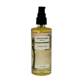 JUNIPER RIDGE Coastal Pine Moisturizing Body Oil - Hydrating Skin Care - All Natural & Organic Aromatherapy Massage Oil Scented with Essential Oils - Paraben, Dye, Cruelty, & Perservative Free - 4oz