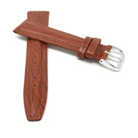 Bandini Extra Long (XL) 20mm Italian Leather Watch Band Strap - Tan - Semi-Glossy - Classic