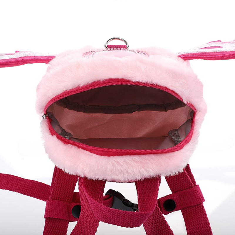 BTSKY Fluff Butterfly Baby Toddler Backpack Bag with Safety Rein