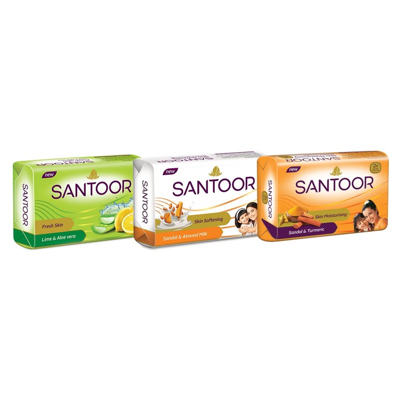 Santoor Sandal and Almond Milk Soap 125g (Pack of 5)(Buy