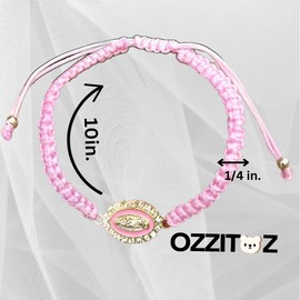 La Virgen de Guadalupe PINK Religious Pendent Bracelets Christian Bracelet Strand - Options: 1 Pick Bracelet