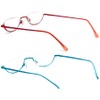 REAVEE 2 Pack Retro Designer Half Frame Reading Glasses for