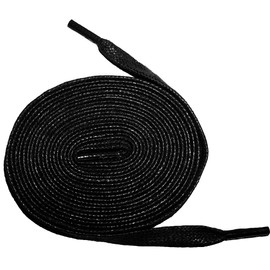 Shoeslulu 50" Premium Flat Waxed Cotton Bootlaces Shoelaces (50 in. (127 cm) Pack of 2, Obsidian Black)