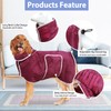 Dog Bathrobe Towel Drying Coat - Super Absorbent Dog Towels