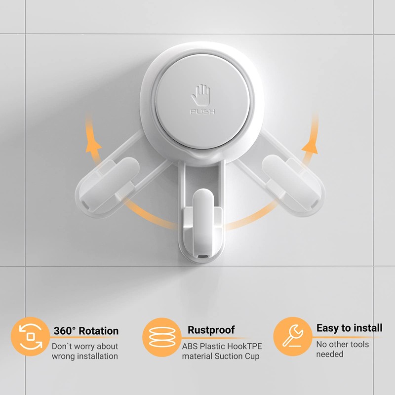 Marchpower Suction Hooks, Powerful Vacuum Suction Cup Hooks-Reusable SuperLock Utility