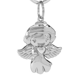 Tidero Guardian Angel Keyring Grace - Angel Pendant for Men Women - Gift Christmas Lucky Charm Drive Carefully Metal, Silver (shiny)