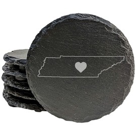 Love Tennessee Coasters - Round Slate - set of 5
