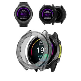 for Garmin Forerunner 970 Case Cover,Shockproof, Anti-Scratch, Full Coverage Bumper Shell, Lightweight and Durable TPU Case Cover for Garmin Forerunner 970 Smart Watch,Black