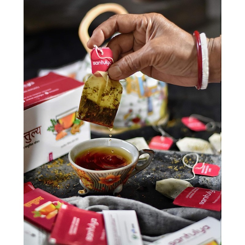 SANTULYA Herbal Tea (48 Tea Bags)(Pack of 1) | Turmeric