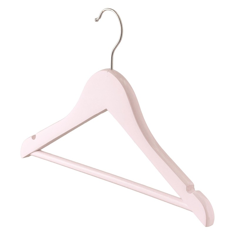 Harbour Housewares Wooden Children's Hangers - Light Pink - Pack
