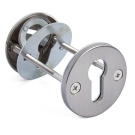 Apecs Protective Rosette for Front Door, Exterior Doors and Interior Doors, Key Escutcheon for Profile Cylinder PZ with Core Pull Protection, Round, 1 Pair