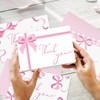 Whaline 30 Packs Pink Bow Thank You Cards Coquette Bowknot