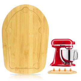 Mixer Slider for Kitchen Aid 4.5-5 Qt Tilt Head Stand Mixer, Bamboo Appliance Sliding Mat for Kitchenaid Artisan 4.5-5 Qt, Kitchen Countertop Accessories Moving Tray Attachments, With Foot Slots
