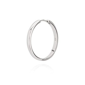 NKlaus Single 25 mm Fine Hinged Hoop Earrings 925 Silver Timeless Hoop Earrings Classic Earrings Shiny 11179, Silver