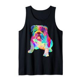 Dog Lover Gifts Womens Colorful Cool English Bulldog Mens Tank Top