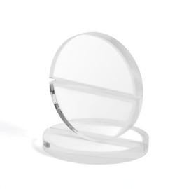 UNIQOOO 3" Clear Acrylic Round Stand | 3mm Slot Wedding Sign Holders, Perfect for Wedding, Table Number, Exhibition, Office, Restaurant, Business, 6 Count