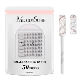 MelodySusie 50 Pcs Nail Drill Bits Small Sanding Bands with 3.1mm Mandrel Bit, 120 Medium Grit Nail File for Acrylic Nails Gel Manicures and Pedicure, Zebra