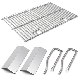 Adviace Grill Replacement Parts for Cuisinart CGG-306 CGG306 Gas Grill, Grill Cooking Grate 306-20087 & Flame Tamer 306-20133 & Gas Burner 306-20092 Replacement for Cuisinart Gas Grill CGG-306