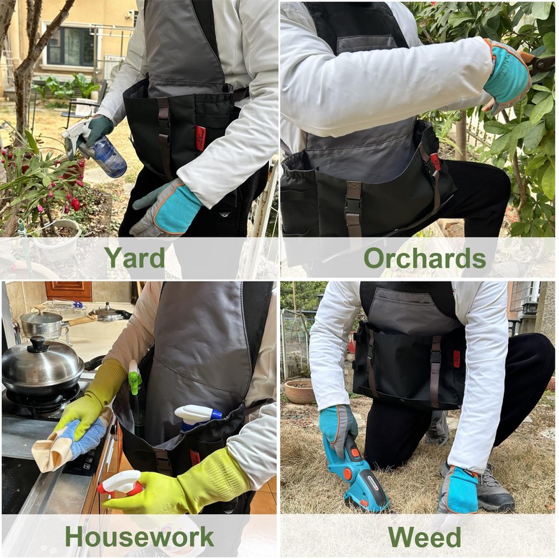 Cover Geny Gardening Apron Waterproof Cross Back Apron, 600D Heavy