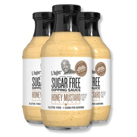 G Hughes Sugar Free, Honey Mustard Dipping Sauce - Sugar Free Honey Mustard, Gluten Free Mustard, Low Carb Honey Mustard Dressing, No Added Sugar -18 Oz (3-Pack)