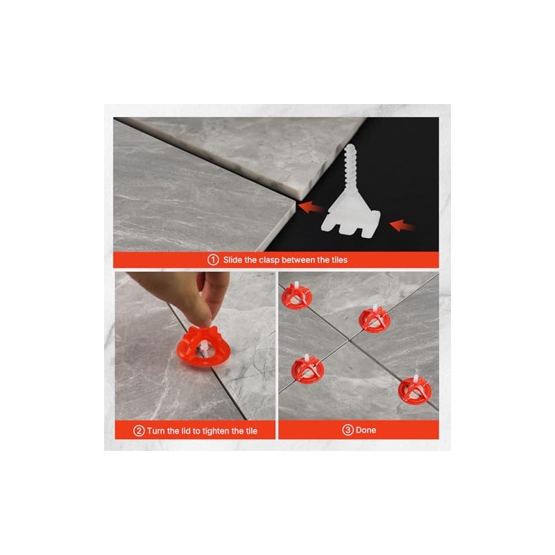 DGSL Tile Leveling System 1/8", 300 Pcs Tile Spacers and