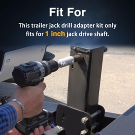 EVRBUL Upgraded Stainless Steel Trailer Jack Electric Drill Adapter with a 1/2 in Socket Adapter Bit Compatible with 1 Inch Jack Drive Shaft