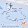 Sterling Silver Bracelet Heart Bracelet Gifts for Women Letter Charm