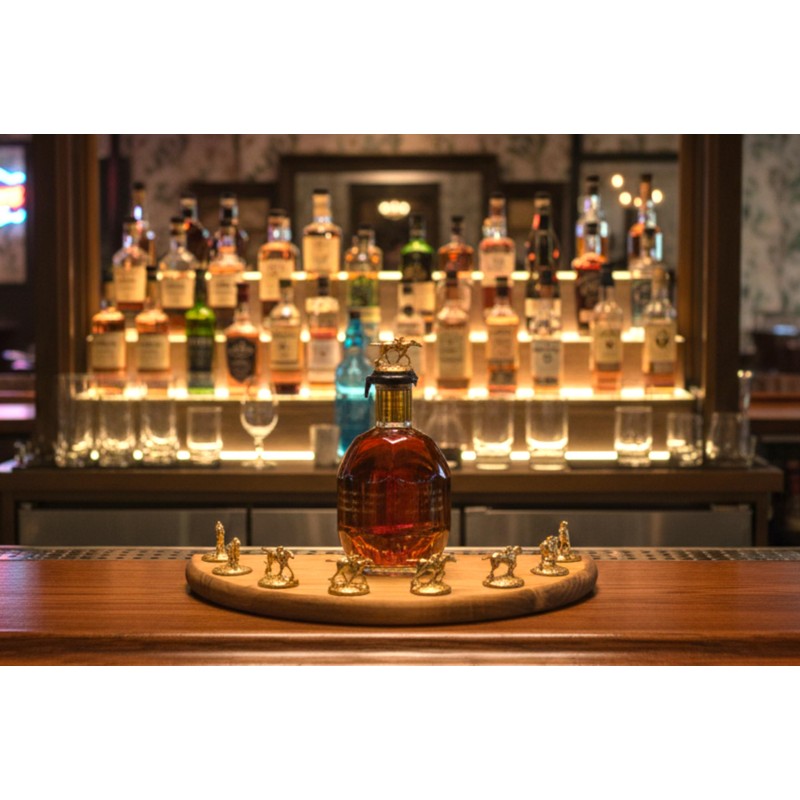 Bourbon Cork Display Half Moon Shape With Light and Glass