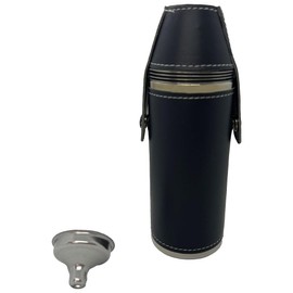 Giggle Golf 8 oz Flask Gift Set with 4 Shot Glasses & Funnel – Stainless Steel Golf Flask with PU Leather – Fun Tournament Tee Prize or Golf Gift (Black)