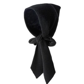 2-in-1 Winter Warm Hat Scarf for Women Cap Solid Color Crochet Hooded Scarf Hat for Skiing Hiking Balaclava