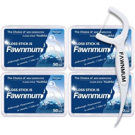 200 Count Dental Floss Picks - Thorough Teeth Cleaning, Strong and Tough Floss，Travel Boxed Floss Sticks (50 Count * 4 Boxes)