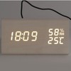 LED Digital Alarm Clock Multipurpose Wooden Clock with Voice Control